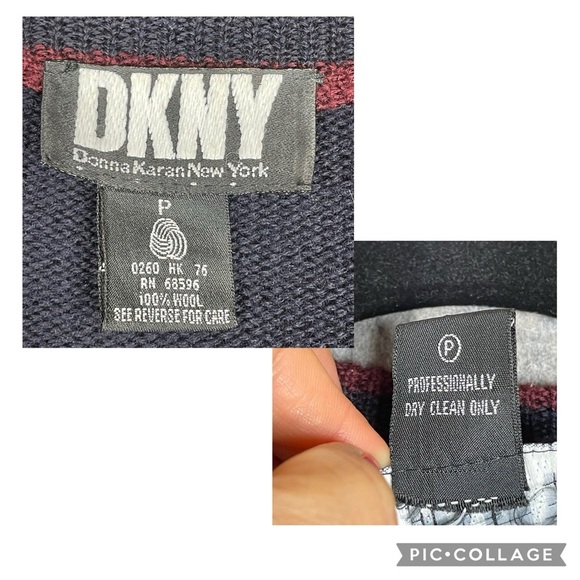 DKNY Wool Argyle Preppy Collegiate Grandmacore Relaxed Cardigan Sweater * - Picture 3 of 15